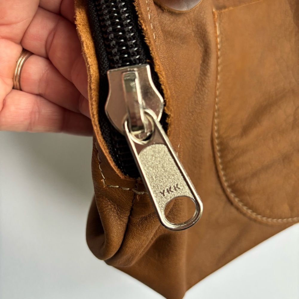 Farmhouse Frocks Genuine Leather Handbag – Handmade Rustic Brown Satchel Tote - Picture 3 of 5